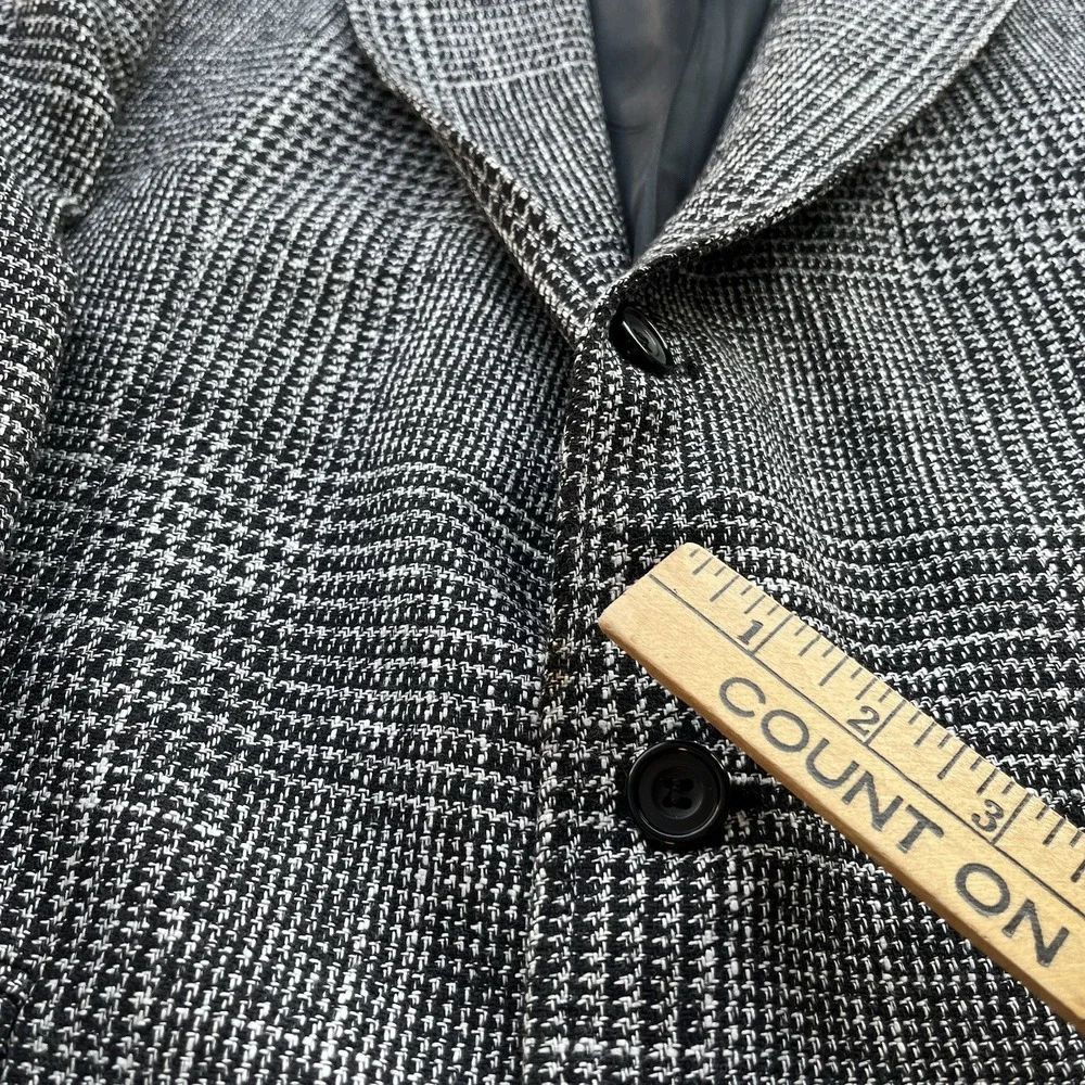 Vintage Evan-Picone Houndstooth Wool Suit Jacket Tweed Blazer Size 41 R